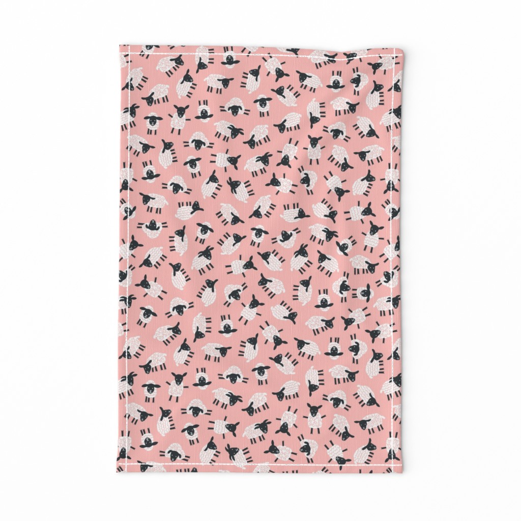 Little ditsy sheep baby pink