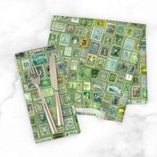 green stamp collection: international stamps on vintage green