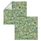 green stamp collection: international stamps on vintage green