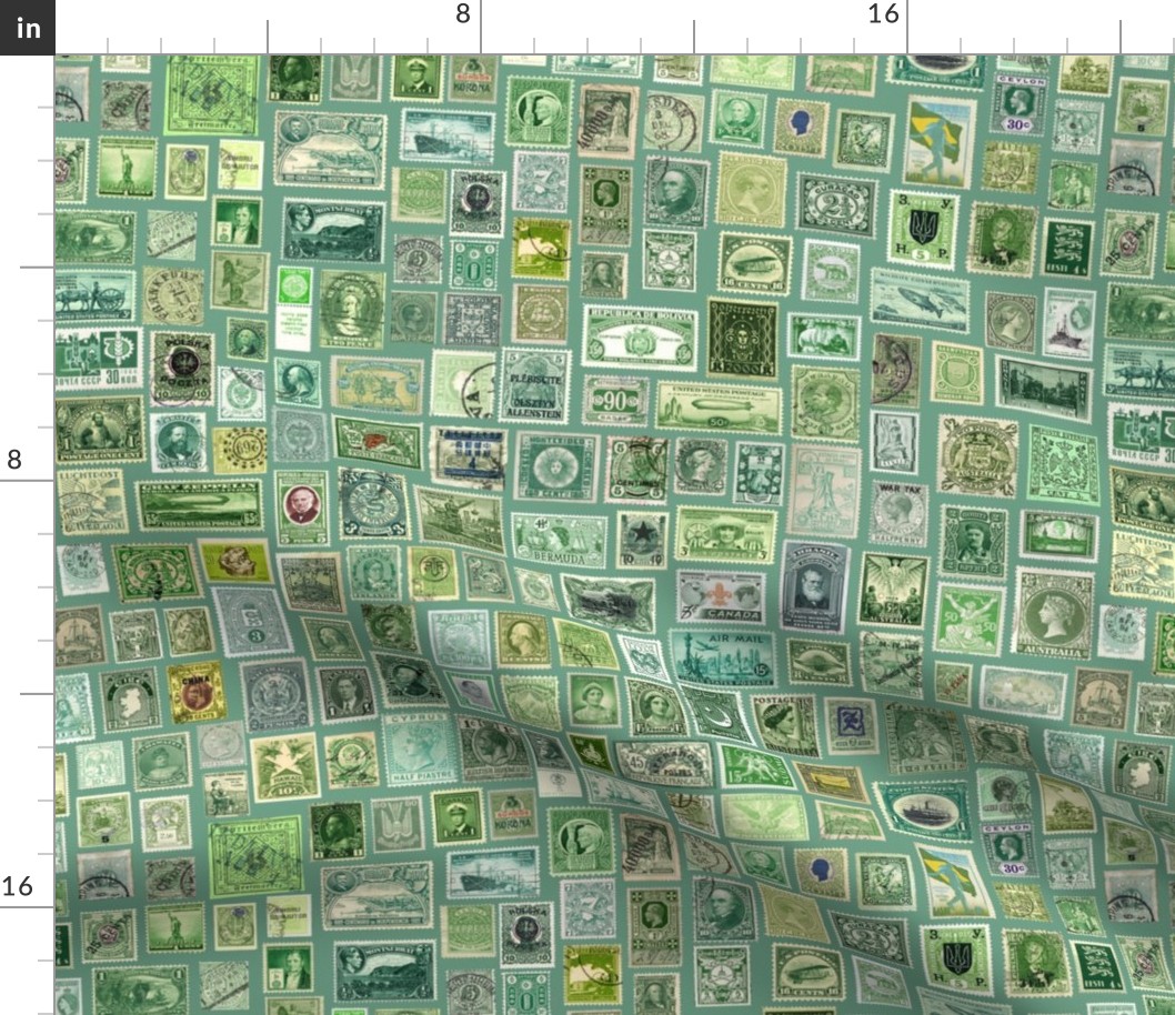 green stamp collection: international Fabric