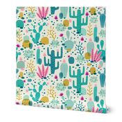 Wolf cactus desert turquoise/pink