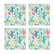 Wolf cactus desert turquoise/pink