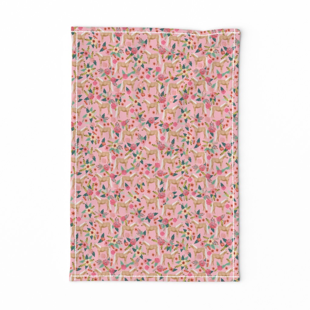 Palomino Horse fabric florals horses pink