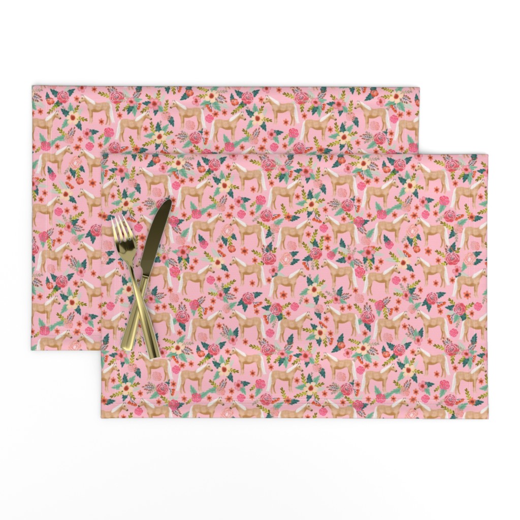 Palomino Horse fabric florals horses pink