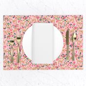 Palomino Horse fabric florals horses pink