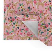 Palomino Horse fabric florals horses pink