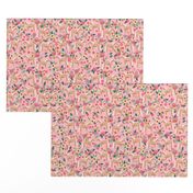 Palomino Horse fabric florals horses pink