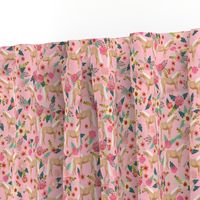 Palomino Horse fabric florals horses pink