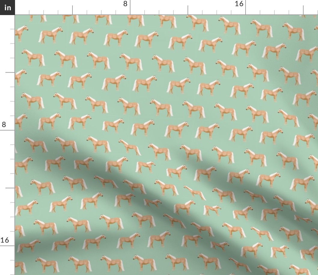 Palomino Horse fabric simple mint