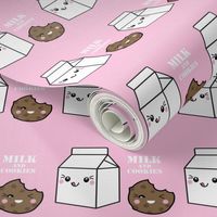 Kawaii  Milk and Cookies in Pink