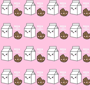 Kawaii  Milk and Cookies in Pink