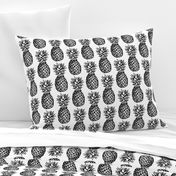 Classic Pineapples / Black on White Background / Large Scale