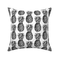 Classic Pineapples / Black on White Background / Large Scale
