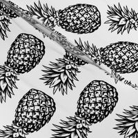 Classic Pineapples / Black on White Background / Large Scale