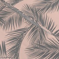 palm leaves - gray on blush, small. silhuettes tropical forest grey gray blush light pink hot summer palm plant tree leaves fabric wallpaper giftwrap