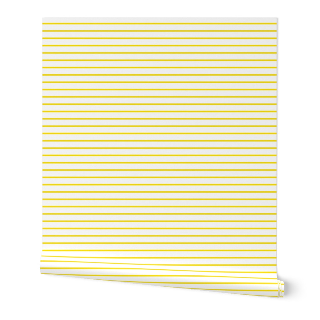 Thin Stripes Sunshine on White Horizontal