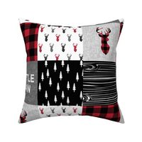 little man patchwork quilt top  || buck buffalo plaid