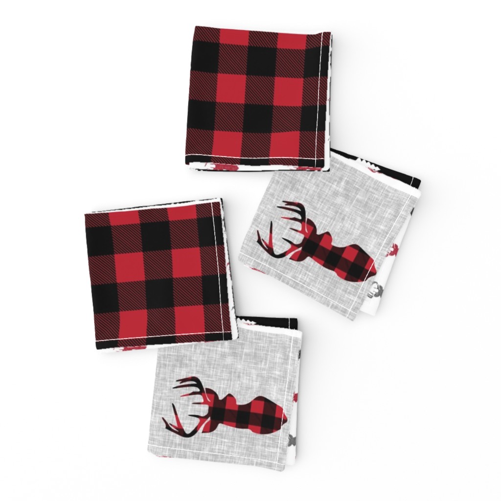 little man patchwork quilt top (90) || buck buffalo plaid