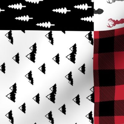 little man patchwork quilt top (90) || buck buffalo plaid