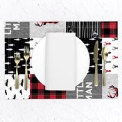 little man patchwork quilt top (90) || buck buffalo plaid