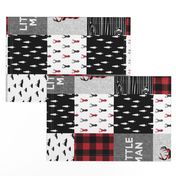 little man patchwork quilt top (90) || buck buffalo plaid