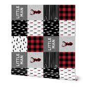 little man patchwork quilt top (90) || buck buffalo plaid