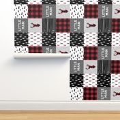 little man patchwork quilt top (90) || buck buffalo plaid