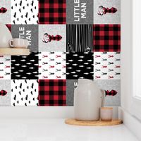 little man patchwork quilt top (90) || buck buffalo plaid