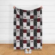 little man patchwork quilt top (90) || buck buffalo plaid