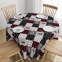 little man patchwork quilt top (90) || buck buffalo plaid