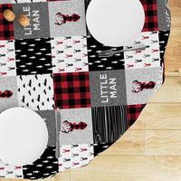 little man patchwork quilt top (90) || buck buffalo plaid