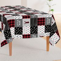 little man patchwork quilt top (90) || buck buffalo plaid