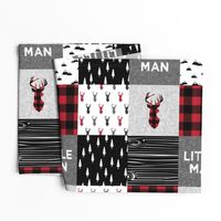 little man patchwork quilt top (90) || buck buffalo plaid