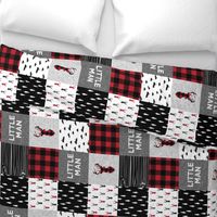 little man patchwork quilt top (90) || buck buffalo plaid