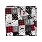 little man patchwork quilt top (90) || buck buffalo plaid