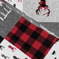 little man patchwork quilt top (90) || buck buffalo plaid