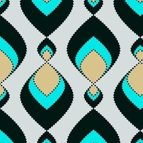 Gray turquoise ethnic art deco 