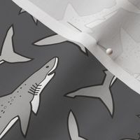 Sharks Shark Grey on Dark Grey