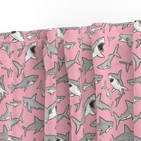 Sharks Shark Grey on Pink