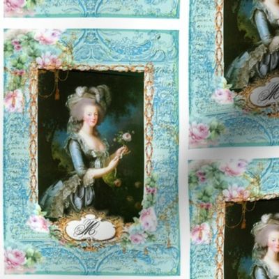 Marie Antoinette Fabric Block Pink Roses