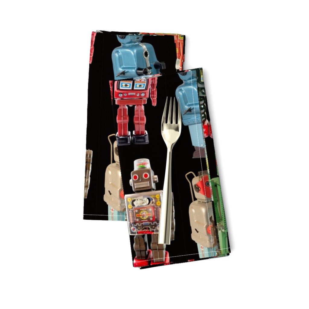 Vintage Toy Robots - medium black