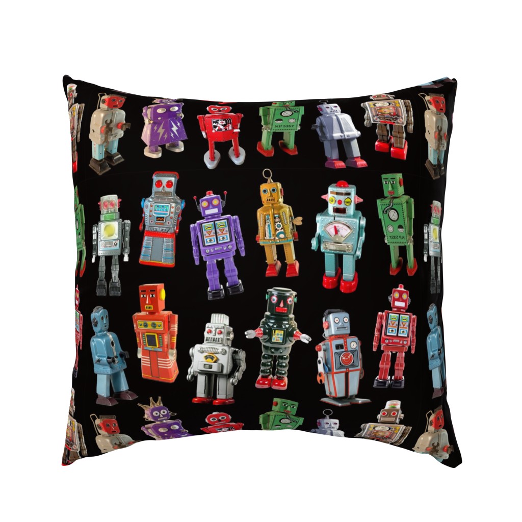 Vintage Toy Robots - medium black