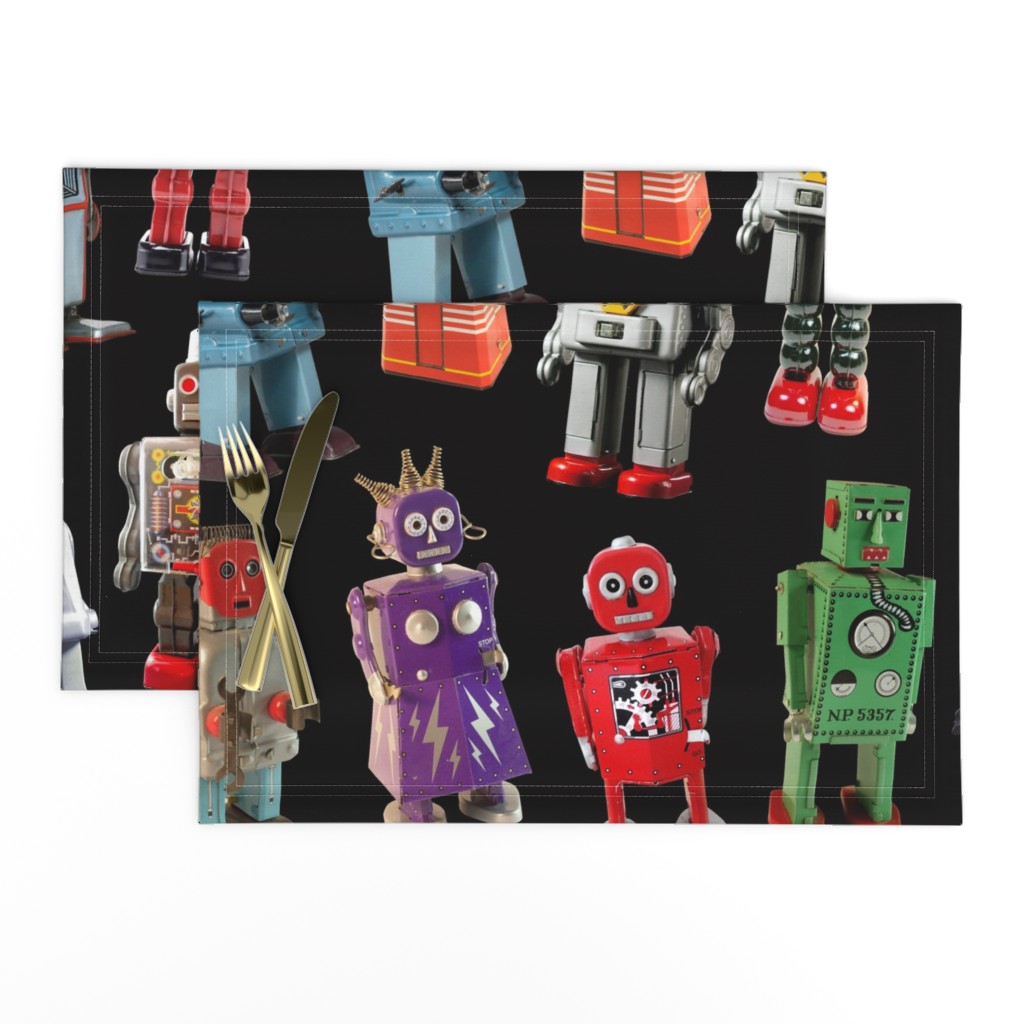 Vintage Toy Robots - large black