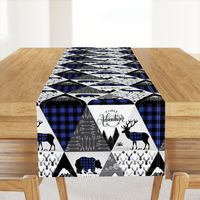 Cheater quilt blue - buffalo adventure - 12 inches repeat