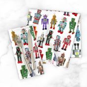 Vintage Toy Robots - small white