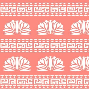 LOTUS STRIPE Peach and White