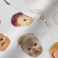 Decapitated Doll Heads - mini white