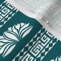 LOTUS STRIPE Teal and White