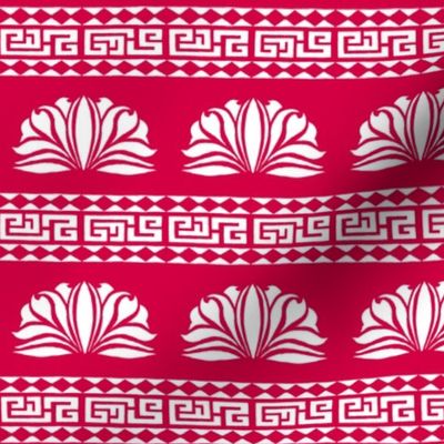 LOTUS STRIPE Red and White