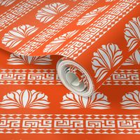 LOTUS STRIPE Orange and White